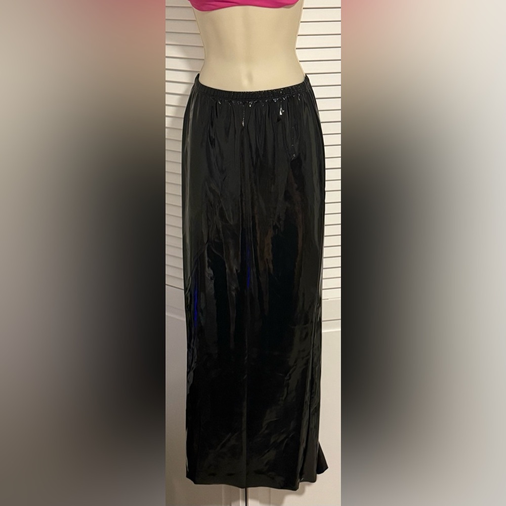 SKIMS Black Stretch Vinyl Tube Skirt Size S